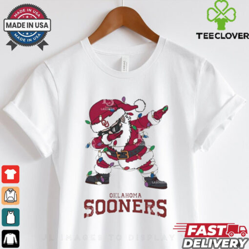 Official Oklahoma Sooners Dabbing Santa Claus Ugly Christmas Light shirt
