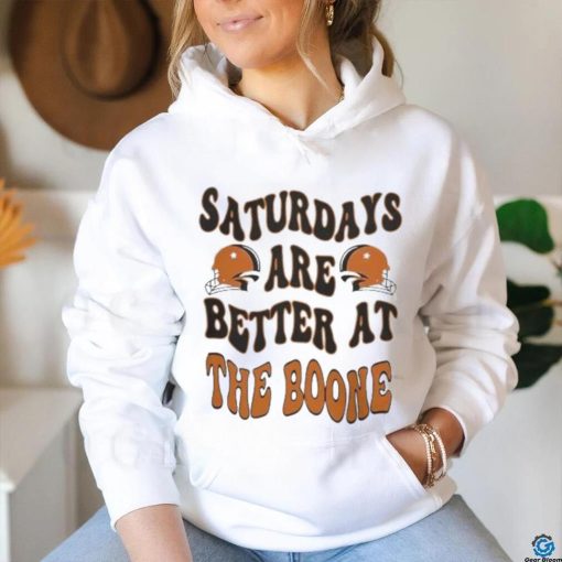 Official Oklahoma State Football Saturdays Are Better At The Boone 2023 Helmet Shirt