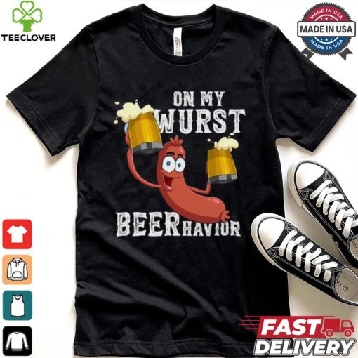 Official On my wurst behavior beer schnitzel oktoberfest costume T shirt