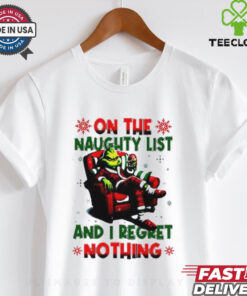 Official On the Naughty List And I Regret Nothing Go Blue Devils Christmas T shirt