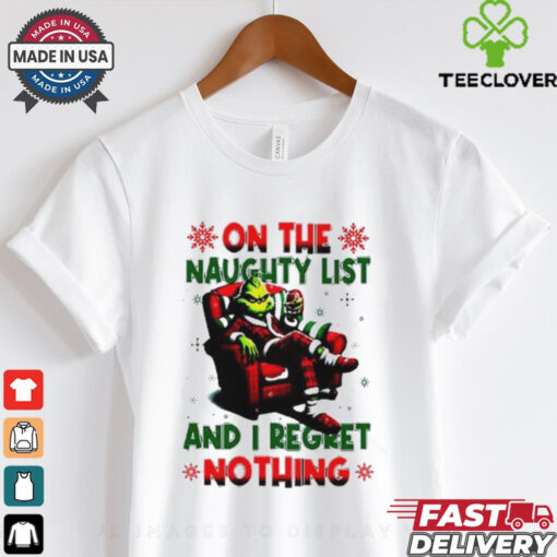 Official On the Naughty List And I Regret Nothing Go Blue Devils Christmas T shirt