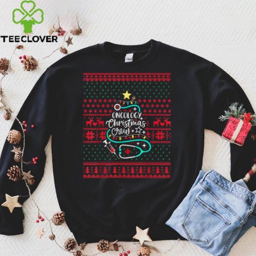 Official Oncology Christmas Crew Oncology Nurse Ugly Christmas Tee Sweater Shirt