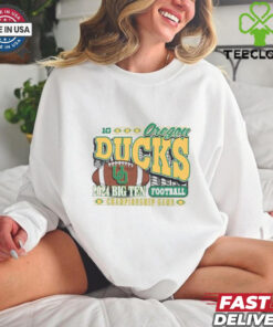 Official Oregon Ducks Ash 2024 Big Ten Football Championship Game T-shirt sports fan shirt celebrating Oregon Ducks in the Big Ten Championship game