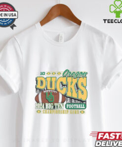 Official Oregon Ducks Ash 2024 Big Ten Football Championship Game T-shirt sports fan shirt celebrating Oregon Ducks in the Big Ten Championship game