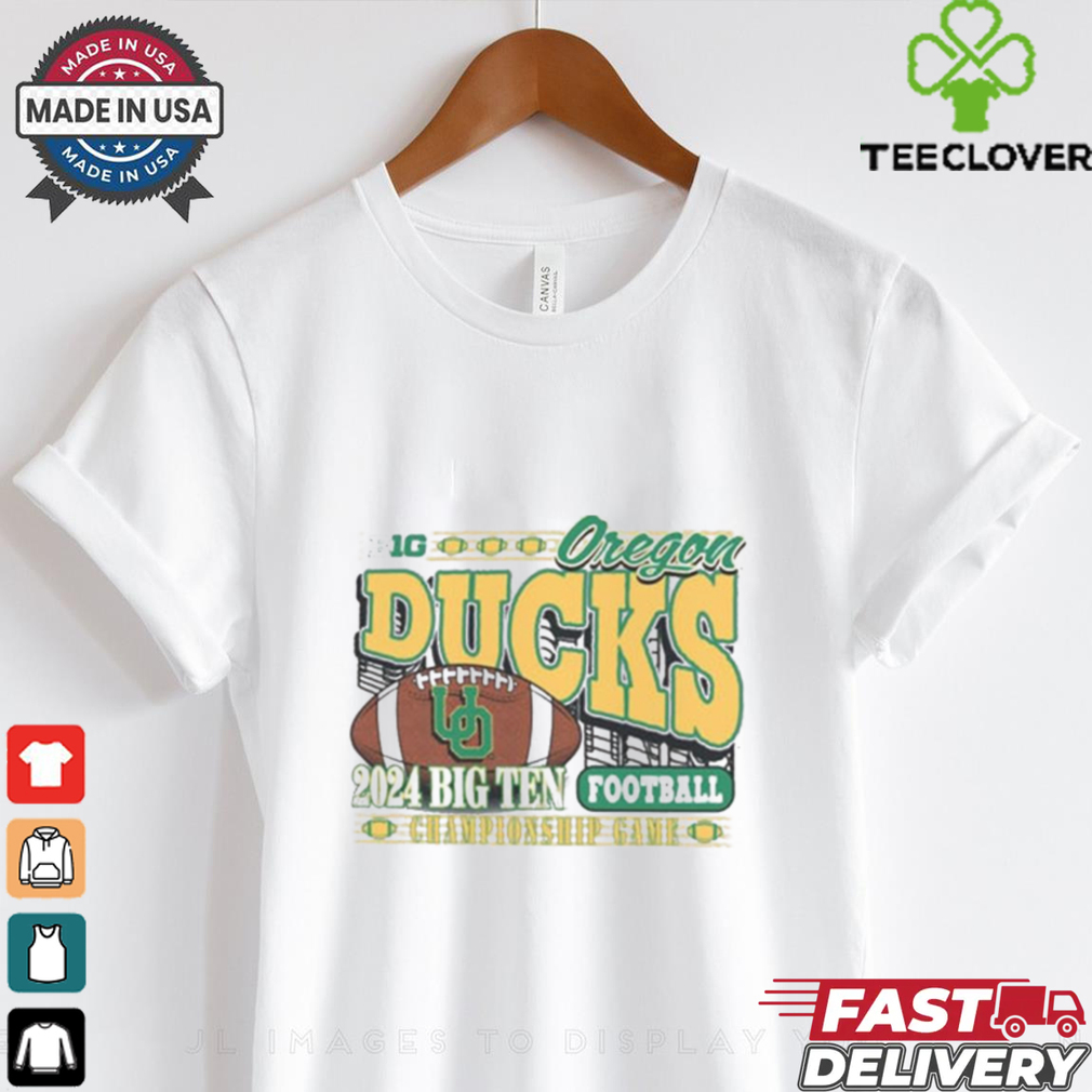 Official Oregon Ducks Ash 2024 Big Ten Football Championship Game Football t shirt Official Oregon Ducks Ash 2024 Big Ten Football Championship Game Football t shirt
