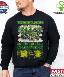 Official Oregon Ducks Teams 2024 Big Ten Football Champions Signatures Shirt