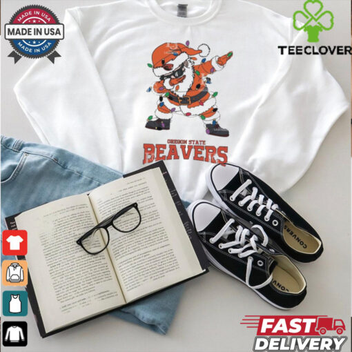 Official Oregon State Beavers Dabbing Santa Claus Ugly Christmas Light shirt