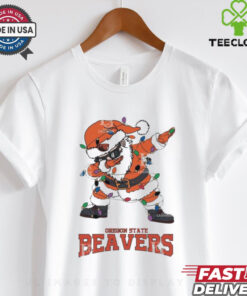 Official Oregon State Beavers Dabbing Santa Claus Ugly Christmas Light shirt