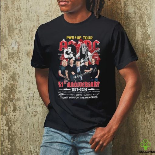 Official PWR Up Tour AC DC 51st anniversary 1973 2024 thank you for the memories signatures shirt