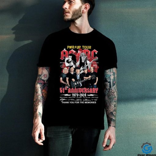 Official PWR Up Tour AC DC 51st anniversary 1973 2024 thank you for the memories signatures shirt