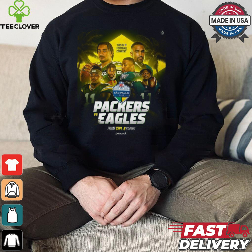 Official Packers vs Eagles NFL game in Sao Paulo Brazil 2024 Shirt Official Packers vs Eagles NFL game in Sao Paulo Brazil 2024 Shirt