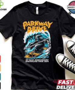 Official Parkway Drive 20 Year Anniversary Australian Tour 2024 Surfing Reaper t shirt