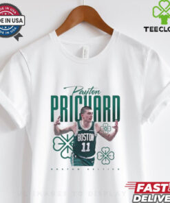 Official Payton Pritchard Boston Celtics 2024 T-shirts basketball fan apparel featuring Payton Pritchard and the Boston Celtics team design