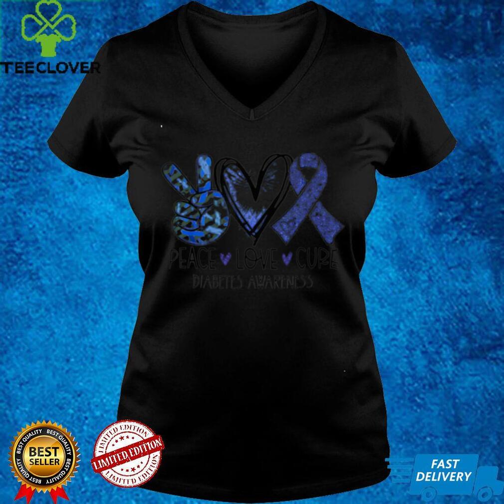 Official Peace Love Cure Diabetes Awareness Shirthoodie, sweater shirt