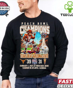 Official Peach Bowl Champions For Texas Beat Arizona State Mascot Shirt
