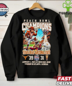 Official Peach Bowl Champions For Texas Beat Arizona State Mascot Shirt