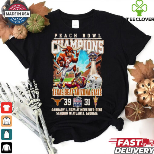 Official Peach Bowl Champions For Texas Beat Arizona State Mascot Shirt