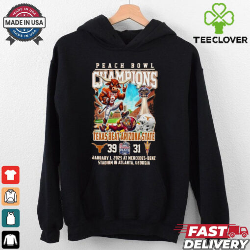 Official Peach Bowl Champions For Texas Beat Arizona State Mascot Shirt