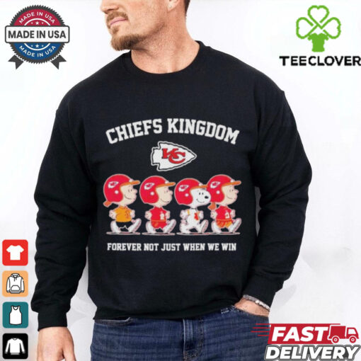 Official Peanuts And Friends X KC Chiefs Kingdom Forever Not Just When We Win Shirt