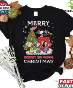 Official Peanuts Character Detroit Red Wings Merry Snoopy Peanuts Christmas Shirt