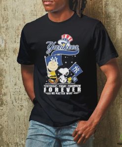 Official Peanuts Characters New York Yankees Yesterday Today Tomorrow Forever No Matter What Shirt