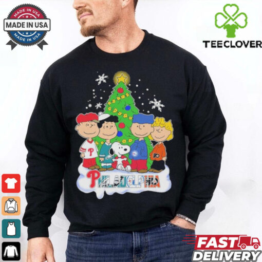 Official Peanuts Characters Snoopy X Philadelphia Sports Teams Merry Christmas shirt