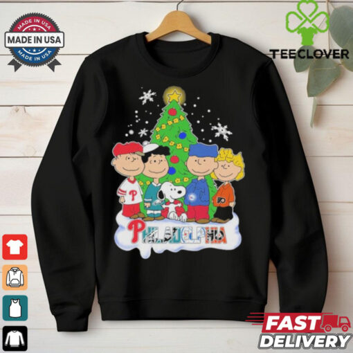 Official Peanuts Characters Snoopy X Philadelphia Sports Teams Merry Christmas shirt