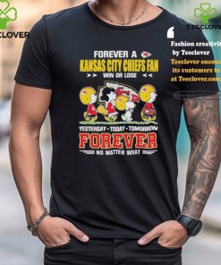 Official Peanuts Characters Walking Forever A Kansas City Chiefs Fan Win Or Lose Yesterday Today Tomorrow Forever No Matter What Shirt