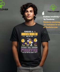 Official Peanuts Characters Walking Forever A Minnesota Vikings Fan Win Or Lose Yesterday Today Tomorrow Forever No Matter What Shirt