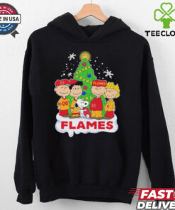 Official Peanuts Characters X Calgary Flames Merry Christmas Shirt