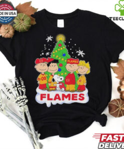 Official Peanuts Characters X Calgary Flames Merry Christmas Shirt