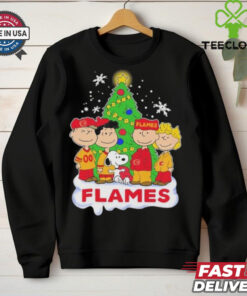 Official Peanuts Characters X Calgary Flames Merry Christmas Shirt