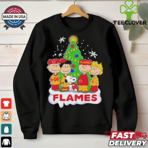 Official Peanuts Characters X Calgary Flames Merry Christmas Shirt