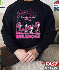 Official Peanuts Characters X Georgia Bulldogs In October We Wear Pink Shirt