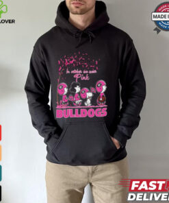 Official Peanuts Characters X Georgia Bulldogs In October We Wear Pink Shirt
