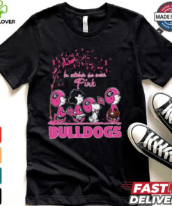 Official Peanuts Characters X Georgia Bulldogs In October We Wear Pink Shirt