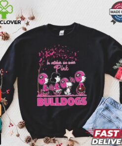 Official Peanuts Characters X Georgia Bulldogs In October We Wear Pink Shirt
