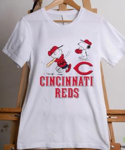 Official Peanuts Charlie Brown And Snoopy Playing Baseball Cincinnati Reds Shirt