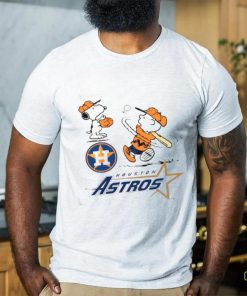 Official Peanuts Charlie Brown And Snoopy Playing Baseball Houston Astros Shirt