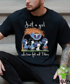Official Peanuts Just A Girl Who Loves Fall And Titans Shirt