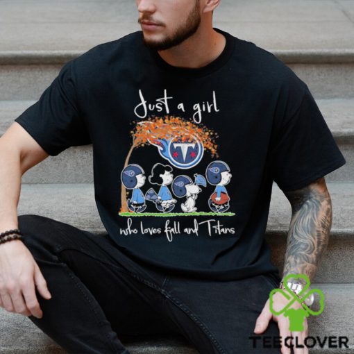 Official Peanuts Just A Girl Who Loves Fall And Titans Shirt