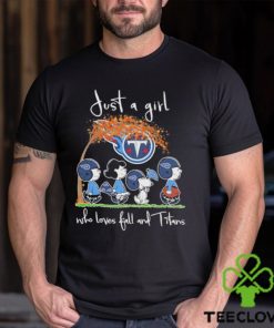 Official Peanuts Just A Girl Who Loves Fall And Titans Shirt