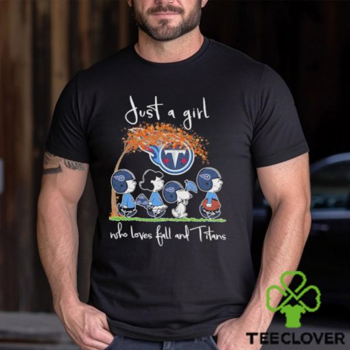 Official Peanuts Just A Girl Who Loves Fall And Titans Shirt