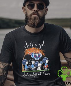 Official Peanuts Just A Girl Who Loves Fall And Titans Shirt