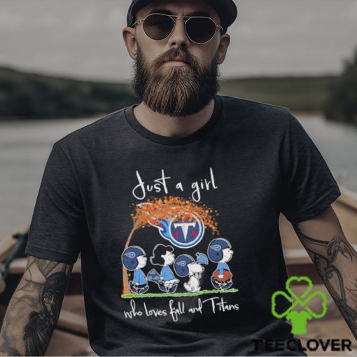 Official Peanuts Just A Girl Who Loves Fall And Titans Shirt