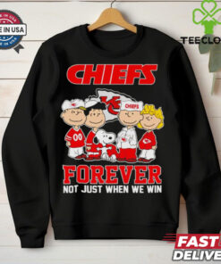 Official Peanuts Kansas City Chiefs forever not just when we win shirt 2 The **Official Peanuts Kansas City Chiefs Forever, Not Just When We Win Shirt** features a playful design with the Peanuts characters, showcasing unwavering support for the Kansas City Chiefs, win or lose. A fun and heartwarming way for fans to show their dedication to the team, no matter the outcome!
