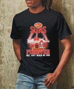 Official Peanuts Snoopy And Charlie Brown Watching Gold Coast Suns Forever Not Just When We Win Shirt