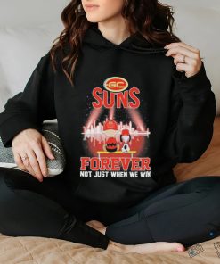 Official Peanuts Snoopy And Charlie Brown Watching Gold Coast Suns Forever Not Just When We Win Shirt