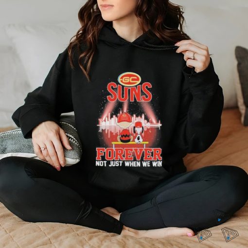 Official Peanuts Snoopy And Charlie Brown Watching Gold Coast Suns Forever Not Just When We Win Shirt