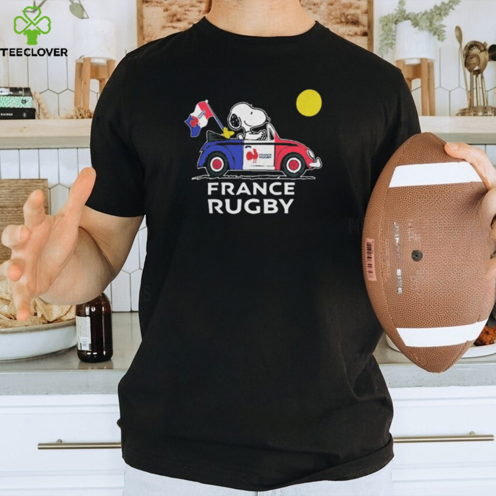 Official Peanuts Snoopy And Woodstock France Rugby On Car 2023 shirt Official Peanuts Snoopy And Woodstock France Rugby On Car 2023 shirt